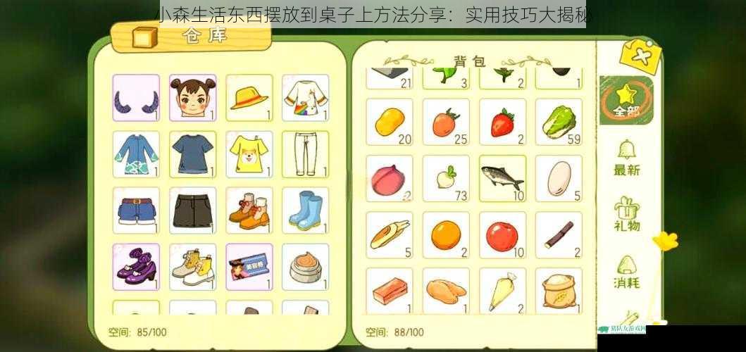 小森生活东西摆放到桌子上方法分享:实用技巧大揭秘