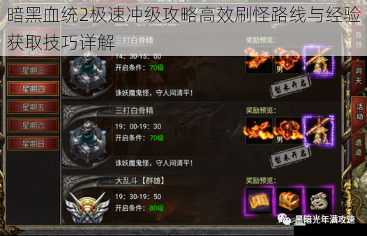 暗黑血统2极速冲级攻略高效刷怪路线与经验获取技巧详解