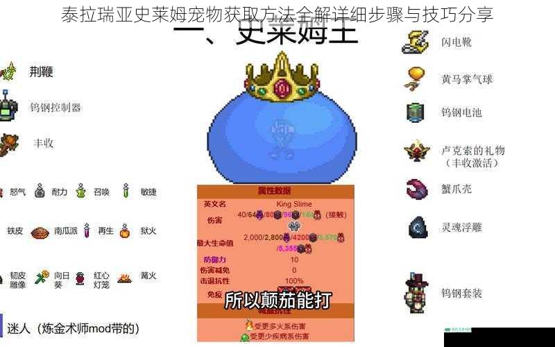 泰拉瑞亚史莱姆宠物获取方法全解详细步骤与技巧分享