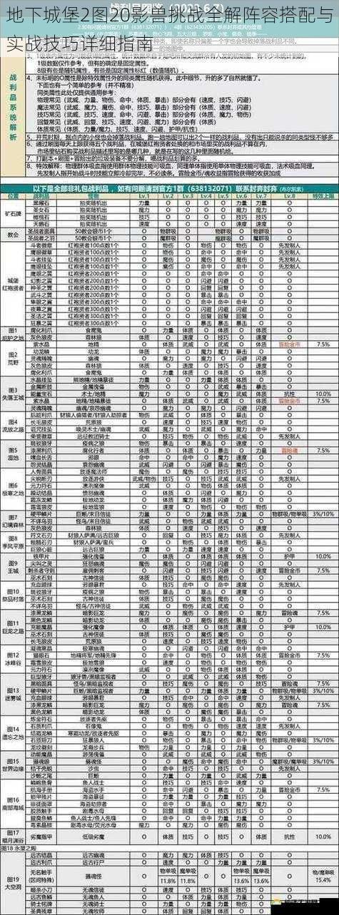 地下城堡2图20影兽挑战全解阵容搭配与实战技巧详细指南