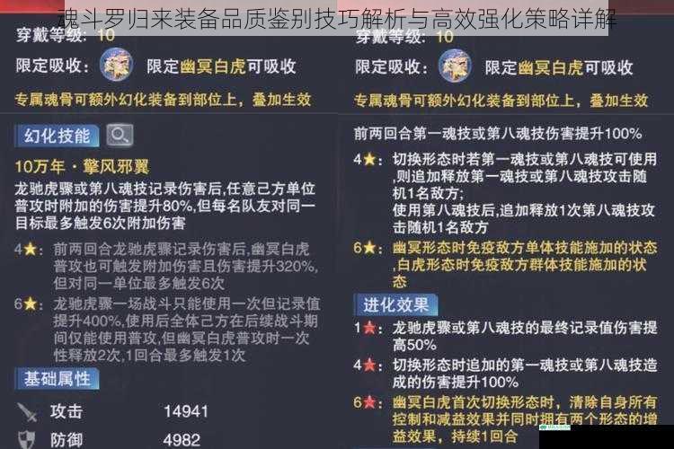 魂斗罗归来装备品质鉴别技巧解析与高效强化策略详解