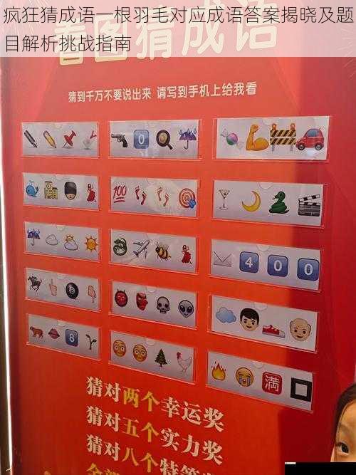 疯狂猜成语一根羽毛对应成语答案揭晓及题目解析挑战指南