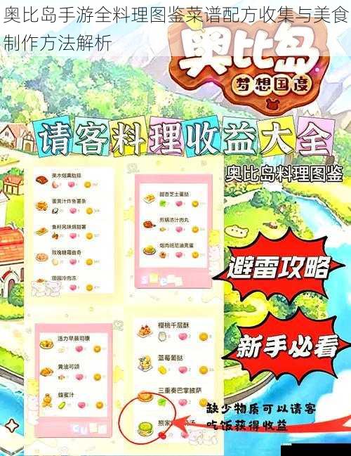 奥比岛手游全料理图鉴菜谱配方收集与美食制作方法解析