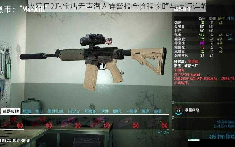 收获日2珠宝店无声潜入零警报全流程攻略与技巧详解