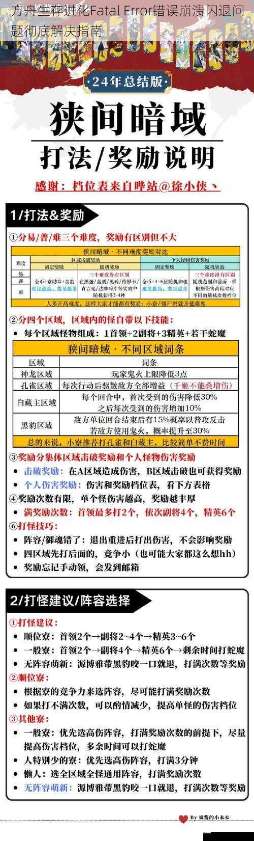 方舟生存进化Fatal Error错误崩溃闪退问题彻底解决指南