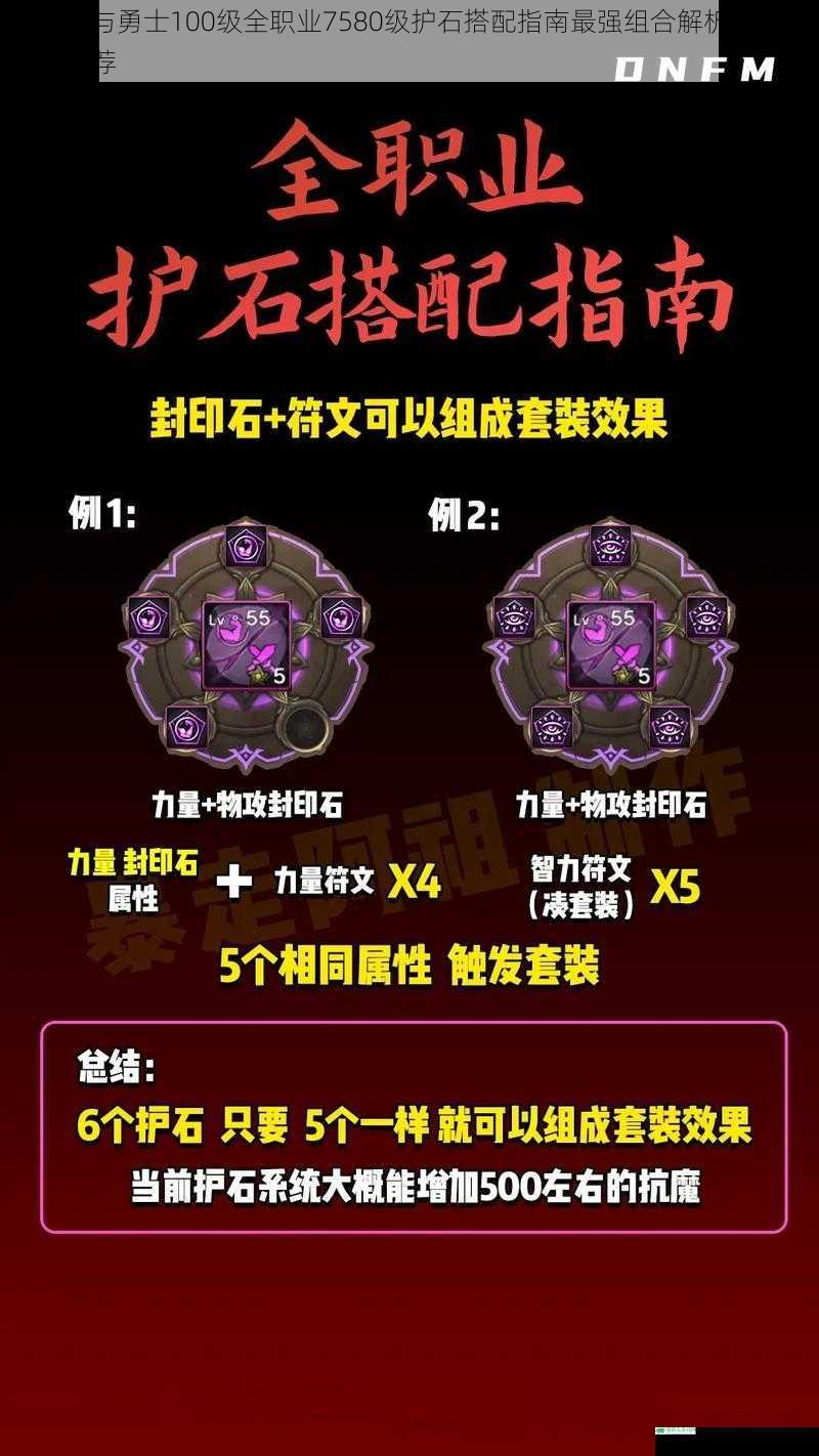 地下城与勇士100级全职业7580级护石搭配指南最强组合解析与实战应用推荐