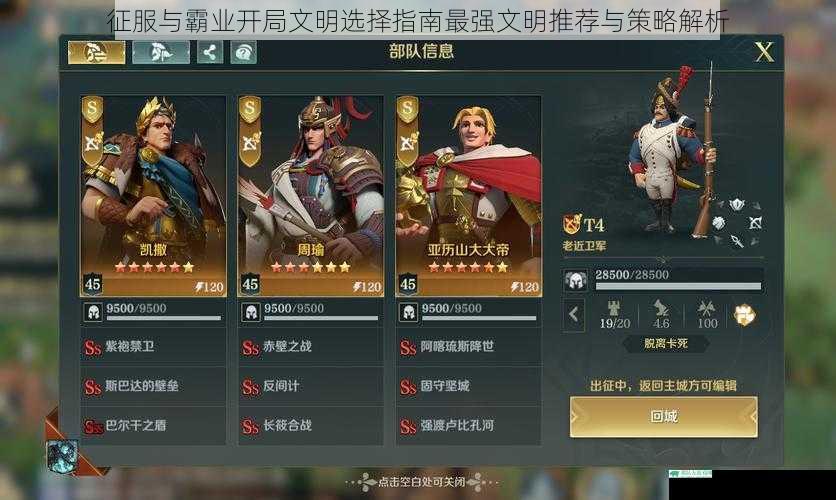 征服与霸业开局文明选择指南最强文明推荐与策略解析