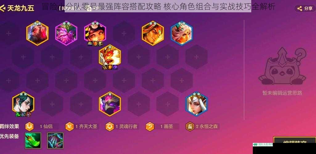 冒险小分队零号最强阵容搭配攻略 核心角色组合与实战技巧全解析