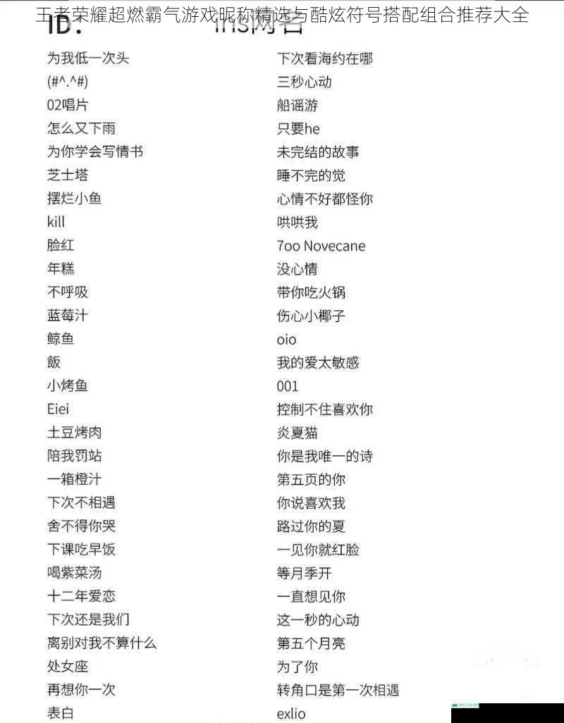 王者荣耀超燃霸气游戏昵称精选与酷炫符号搭配组合推荐大全