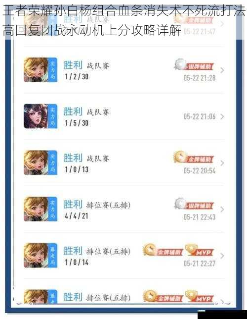 王者荣耀孙白杨组合血条消失术不死流打法高回复团战永动机上分攻略详解