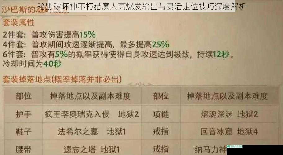 暗黑破坏神不朽猎魔人高爆发输出与灵活走位技巧深度解析