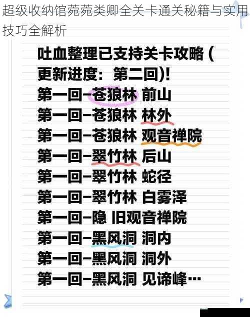 超级收纳馆菀菀类卿全关卡通关秘籍与实用技巧全解析
