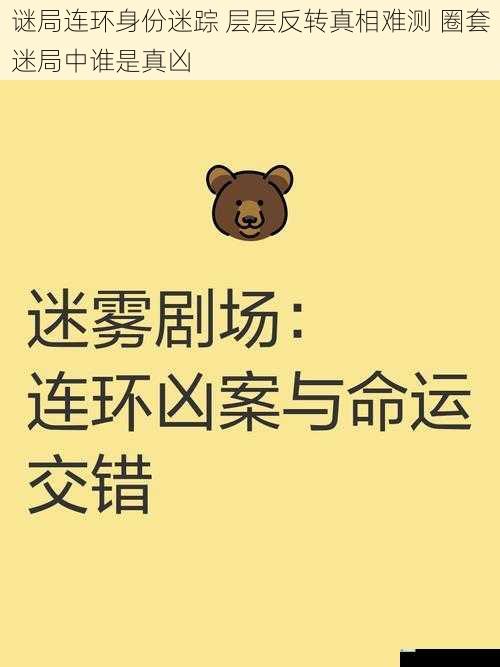谜局连环身份迷踪 层层反转真相难测 圈套迷局中谁是真凶