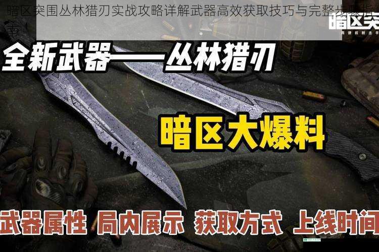 暗区突围丛林猎刃实战攻略详解武器高效获取技巧与完整步骤指南