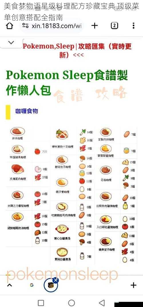 美食梦物语星级料理配方珍藏宝典 顶级菜单创意搭配全指南