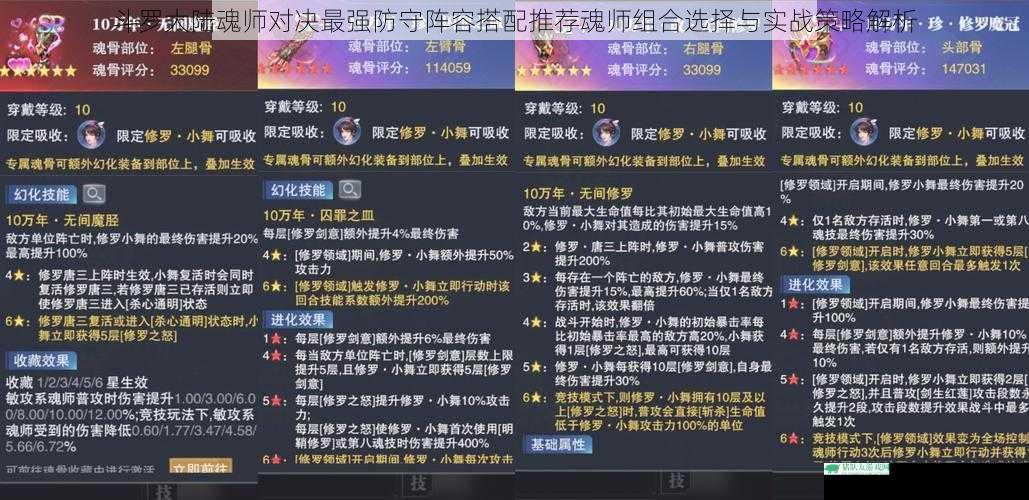 斗罗大陆魂师对决最强防守阵容搭配推荐魂师组合选择与实战策略解析