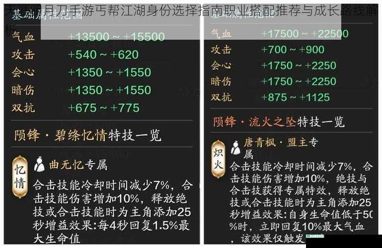 天涯明月刀手游丐帮江湖身份选择指南职业搭配推荐与成长路线解析