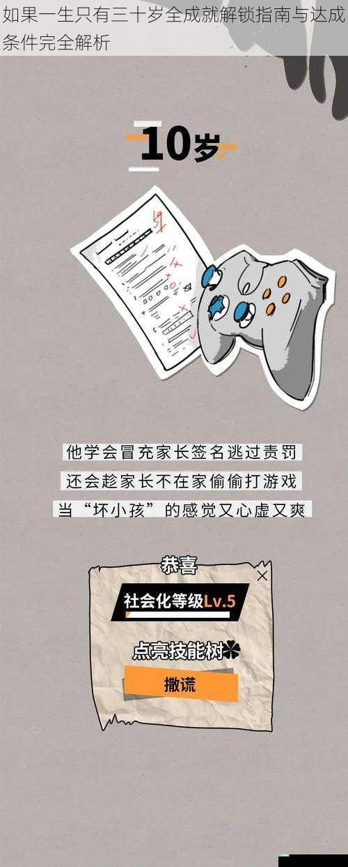 如果一生只有三十岁全成就解锁指南与达成条件完全解析